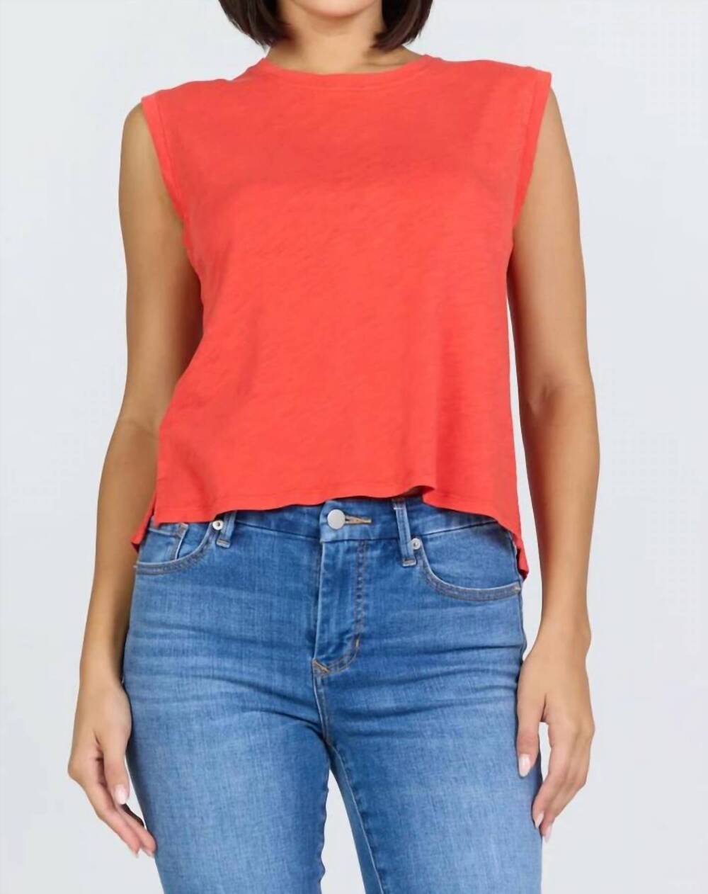 NEW DEAR JOHN DENIM charli tank top in poppy red
